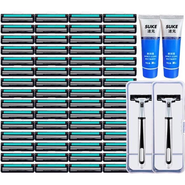 COMBO siêu rẻ 2 bàn cạo + 60 lưỡi kép
