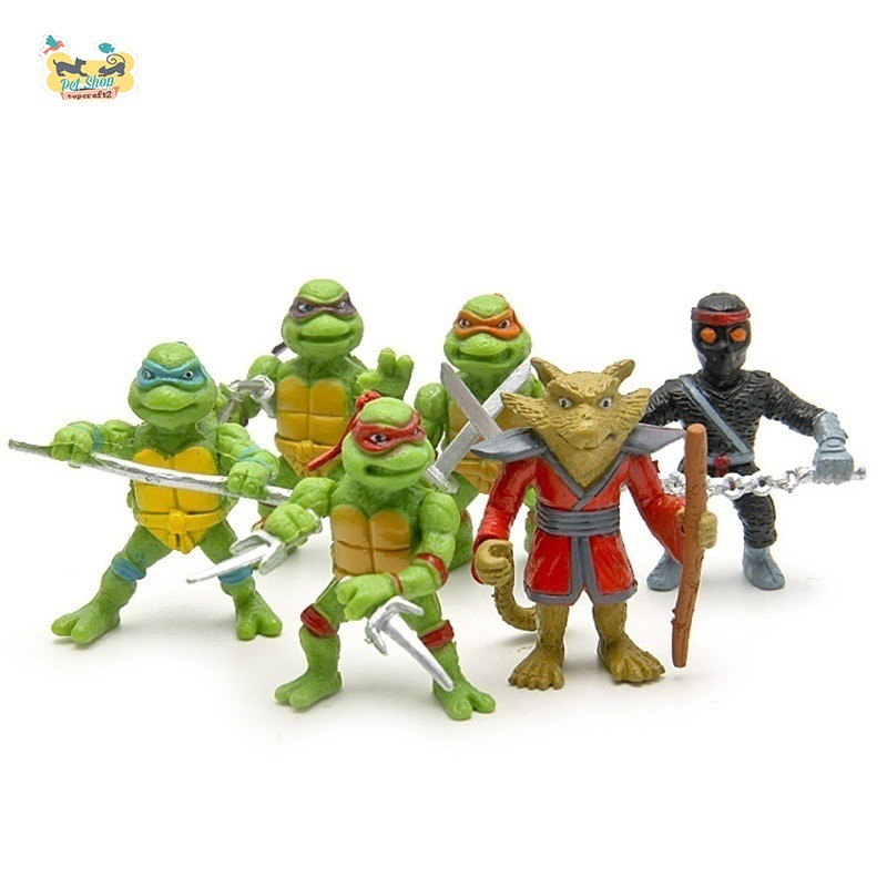 Set 6 Mô Hình Nhân Vật Ninja Rùa Tmnt Mini 1998