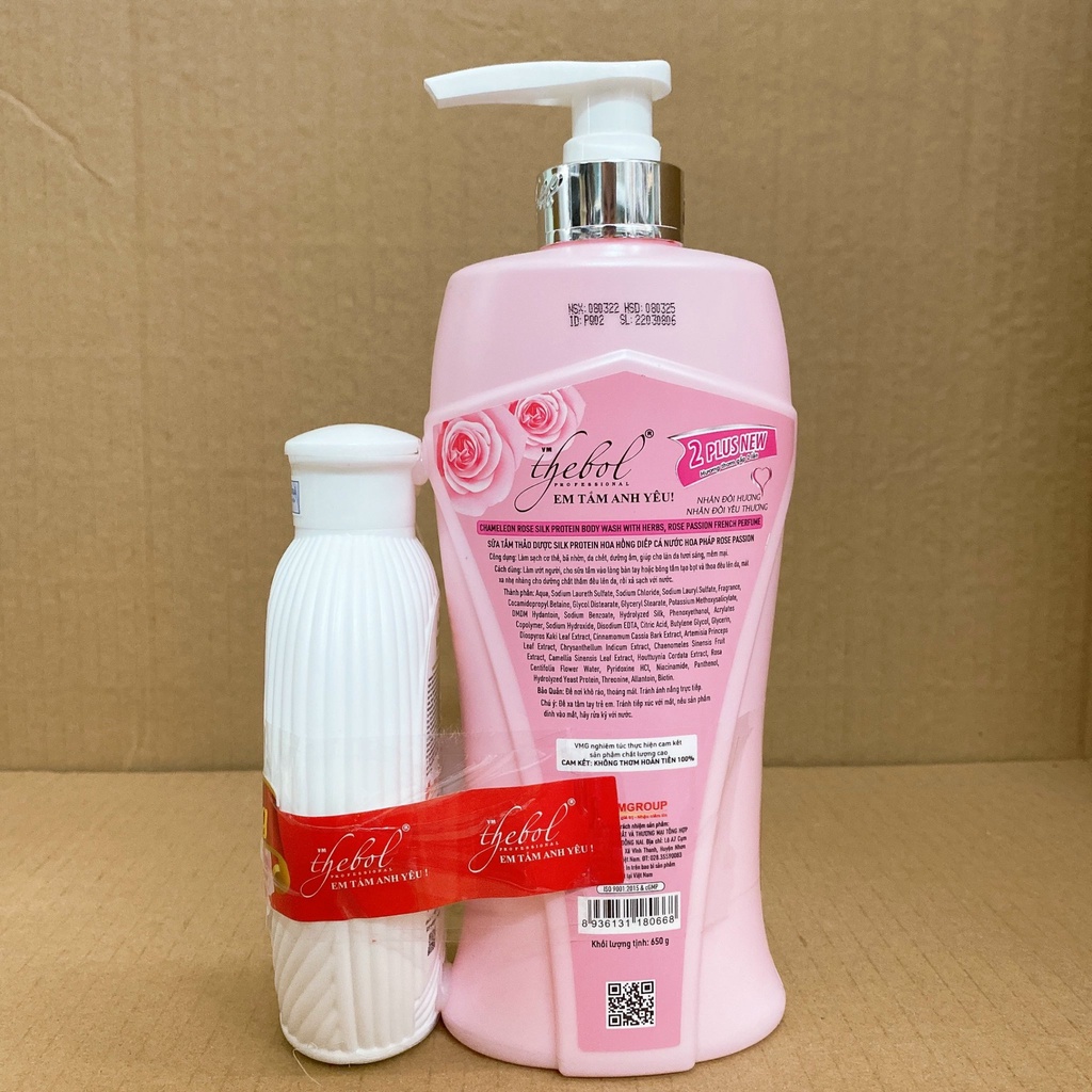 Sữa tắm trắng da TheBol 650ml Tặng Kèm Sữa Tắm Nước Hoa 180g