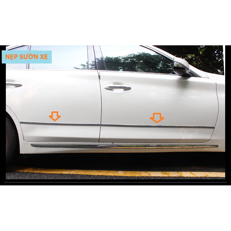 Cuộn Nẹp Viền 3cm Trang Trí Chân Kính Ô Tô Mạ Crom Khổ 3cm x 12m