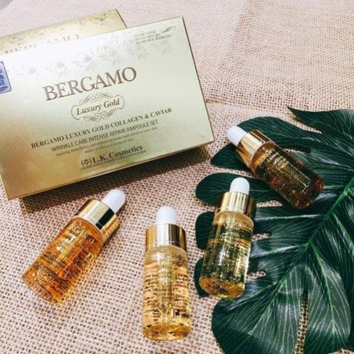 Set 4 Lọ huyết Thanh Bergamo Luxury Gold Collagen Caviar - Chính Hãng