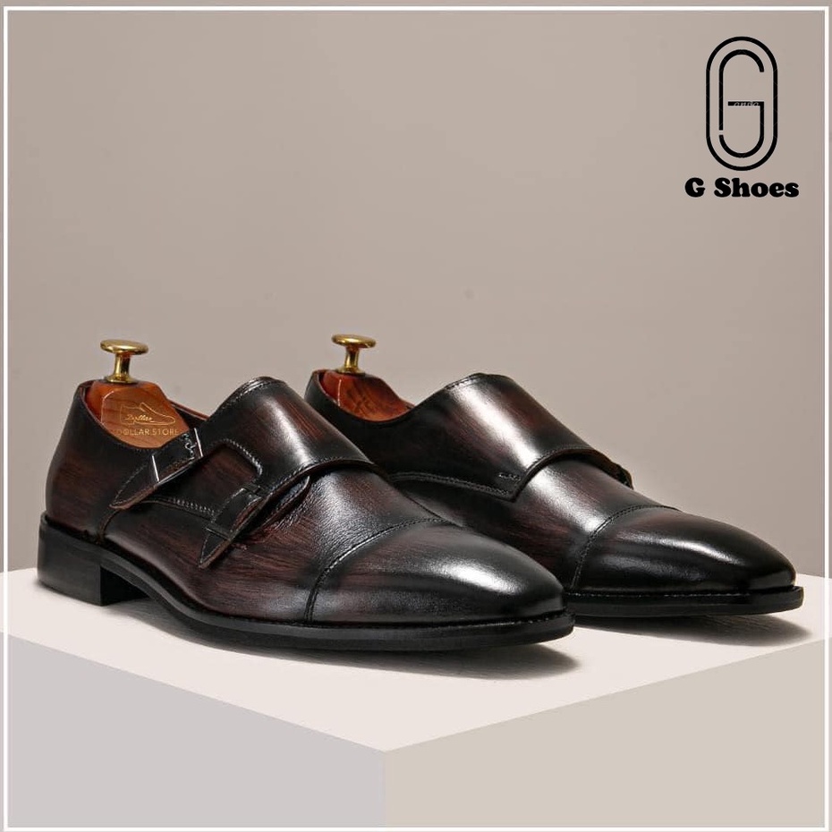 Giày tây nam công sở cao cấp đế phíp da bò thật bảo hành 1 năm kiểu dáng Double Monkstrap - Mã T157