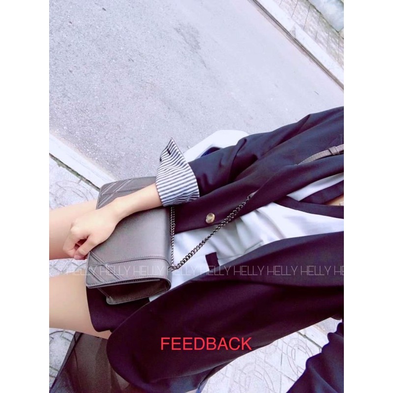 BLAZER 2 LỚP NUDE SỌC | ĐEN SỌC | HELLY SHOP | BigBuy360 - bigbuy360.vn