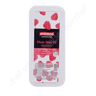 Phúc bồn tử xay nhuyễn đông lạnh Andros (Raspberry Frozen Puree) - hộp 1kg