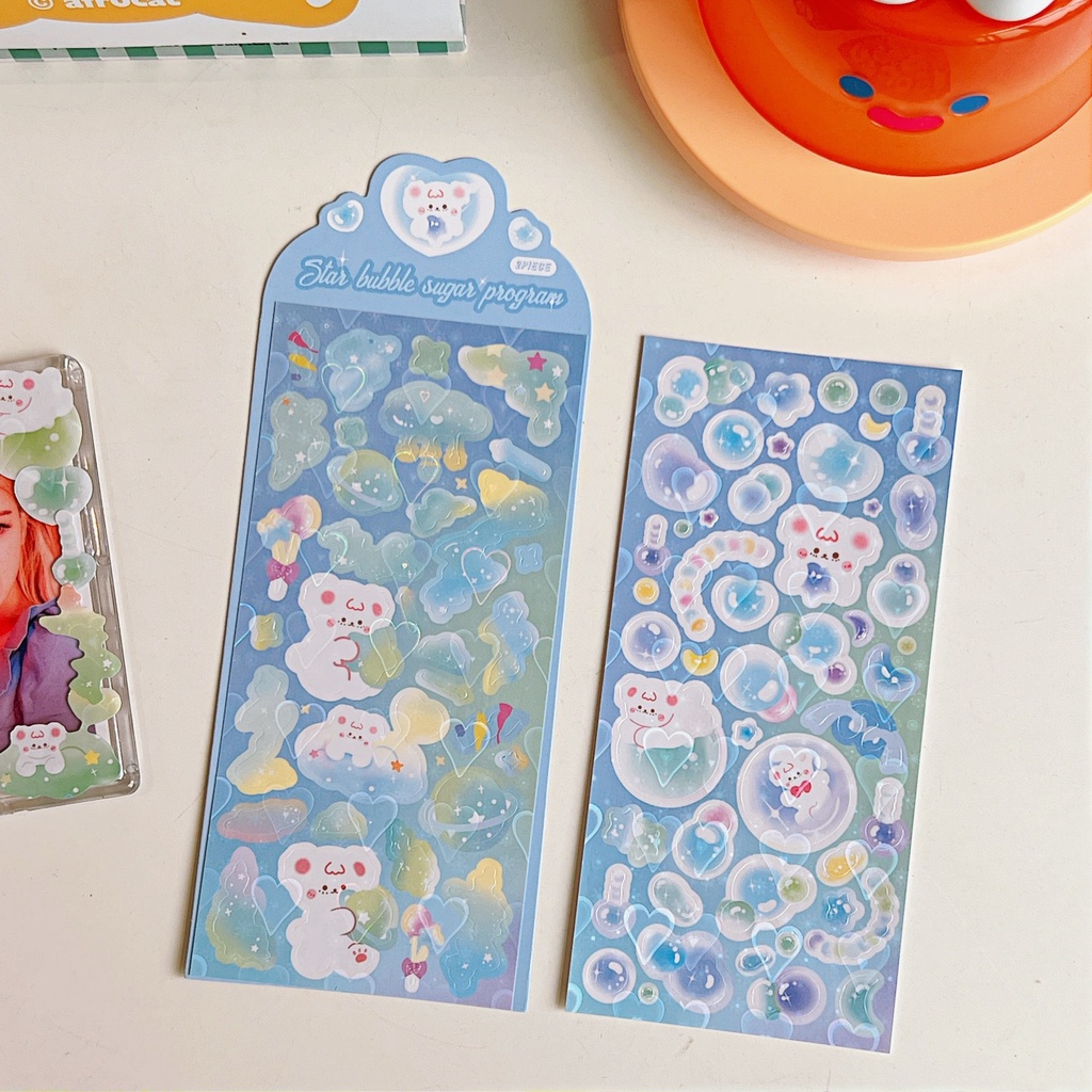Sticker Họa Tiết Dễ Thương Sáng Bóng Trang Trí Sổ Tay