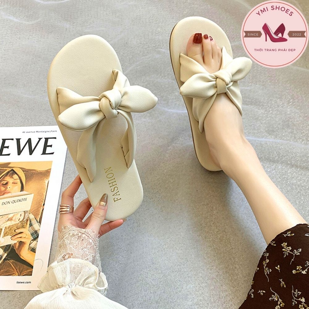 Dép Quai Ngang Thắt Nơ Thỏ Xinh Xắn