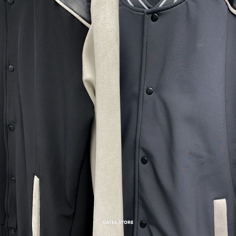 Áo Khoác Nam bóng chày GATE6, bomber varsity phối da lộn streetstyle Hàn Quốc - G0044
