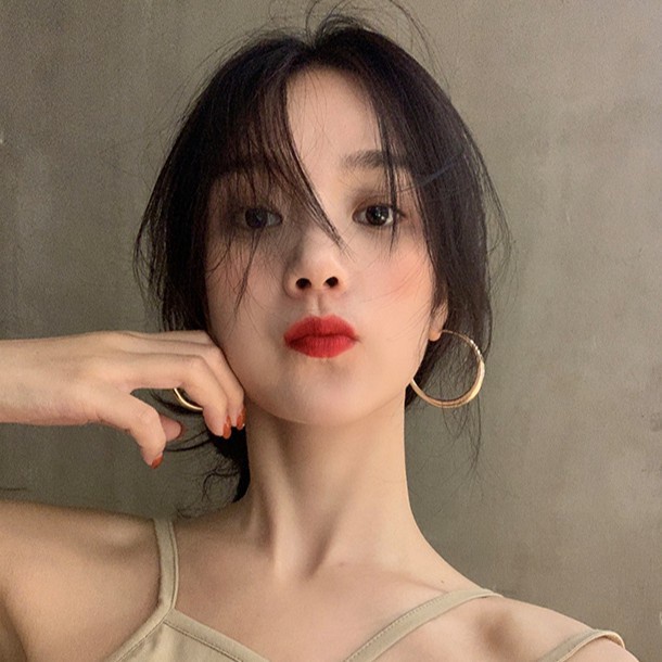 Bông Tai Mạ Bạc 925 Hình Tròn Lớn Phong Cách Âu Mỹ Hàn Quốc
