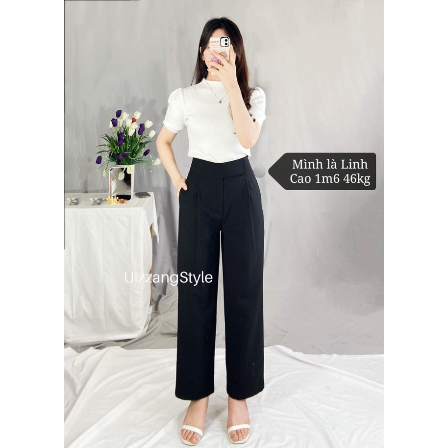 Quần ống rộng lưng cao vải cao cấp Capdan