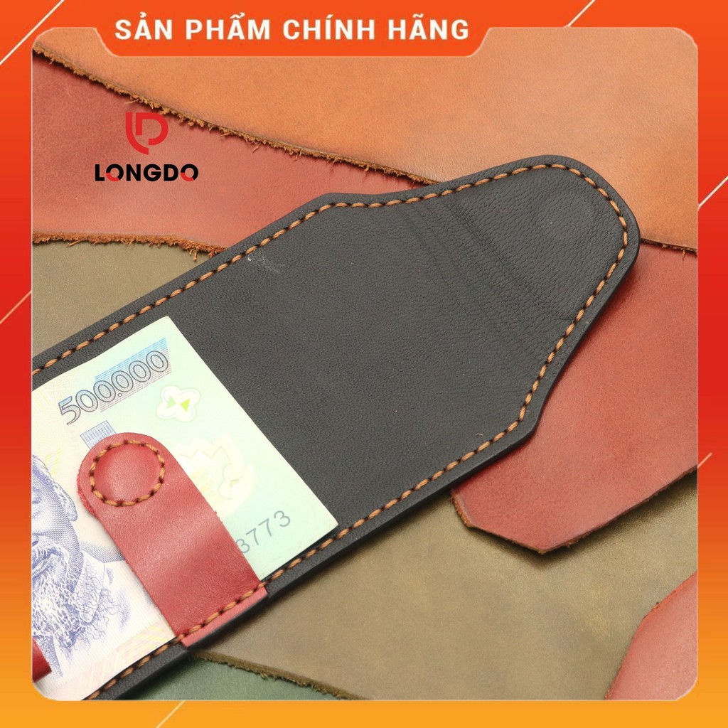 HÀNG NHẬP KHẨU -  [RẺ NHẤT] Ví Nam Nhỏ Gọn - Ví Sen 5 Màu Đỏ - Cam Kết 100% Da Bò Thật Nhập Khẩu Cao Cấp - Longdo Leathe