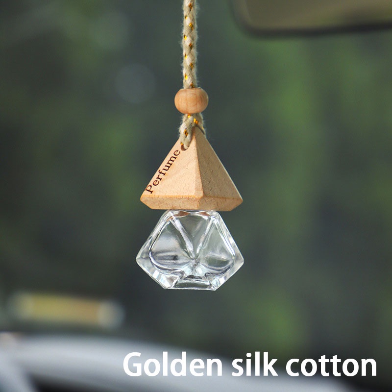 Lọ đựng nước hoa mini SEAMETAL bằng thủy tinh trong suốt hình tam giác trang trí nội thất xe hơi