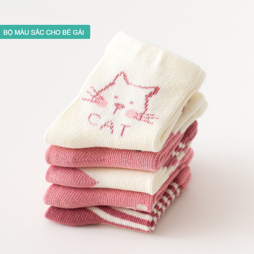 Tất cao cổ cho bé DINOKING Tất vớ trẻ em bé trai bé gái thu đông phong cách hàn quốc PK03 1 - 8 tuổi PK03