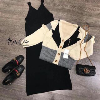 Set váy+ Áo len quảng Châu