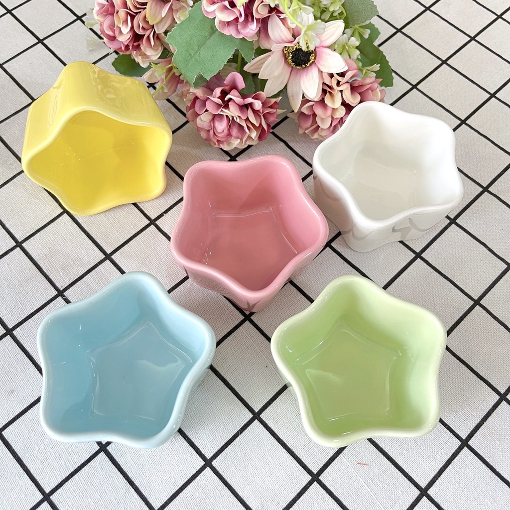 Bát Sứ Ăn Dặm Cho Bé Hình Sao Decor Xinh Xắn, Dễ Thương