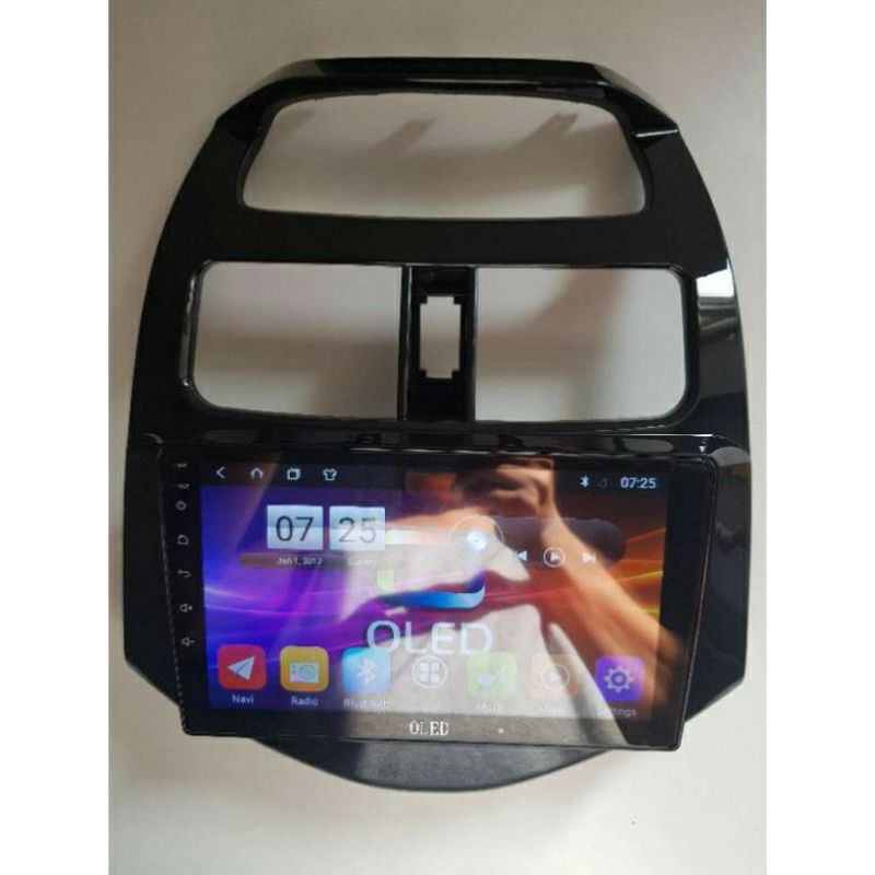 MẶT DƯỠNG LẮP XE CHEVROLET SPARK/ MATIZ 4 2009 2016 9INCH  CÓ JACK NGUỒN ZIN .