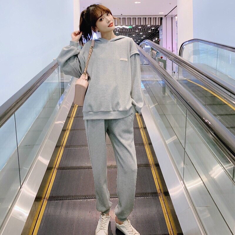 Bộ Bầu Mùa Đông - Bộ Bầu Da Cá Thể Thao Có Mũ Logo