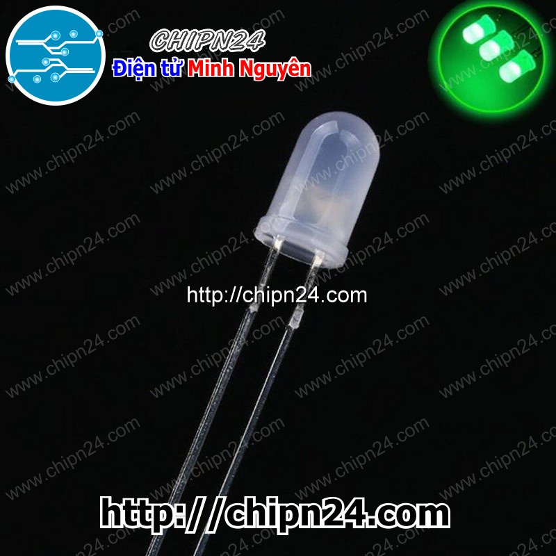[50 CON] (TK1) Led đục 5mm màu XANH LÁ (DXL5)