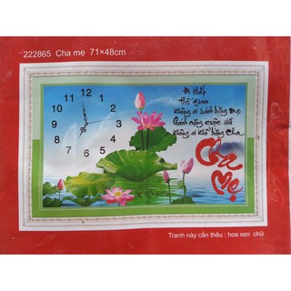 Tranh thêu chữ thập đồng hồ cha mẹ 222865