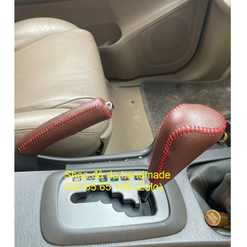 Bọc da cần số xe Toyota innova, Fortuner số tự động bằng da bò, bảo hành 12 tháng