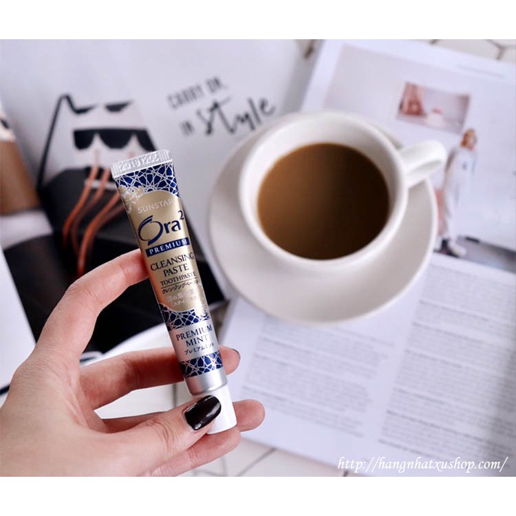 Kem tẩy trắng răng Ora2 Aura Two Premium Cleansing Paste (Nhật nội địa). 17g