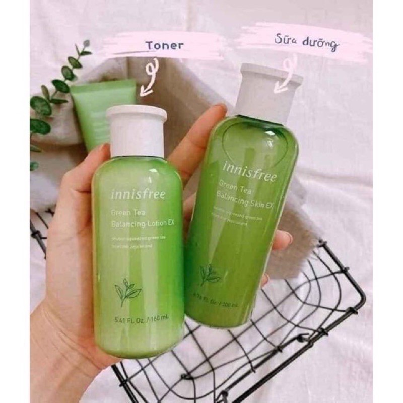 ( CHÍNH HÃNG ) Bộ Dưỡng Da Trà Xanh 6 Sản Phẩm Innisfree Green Tea Balancing Skin Care Trio Set EX