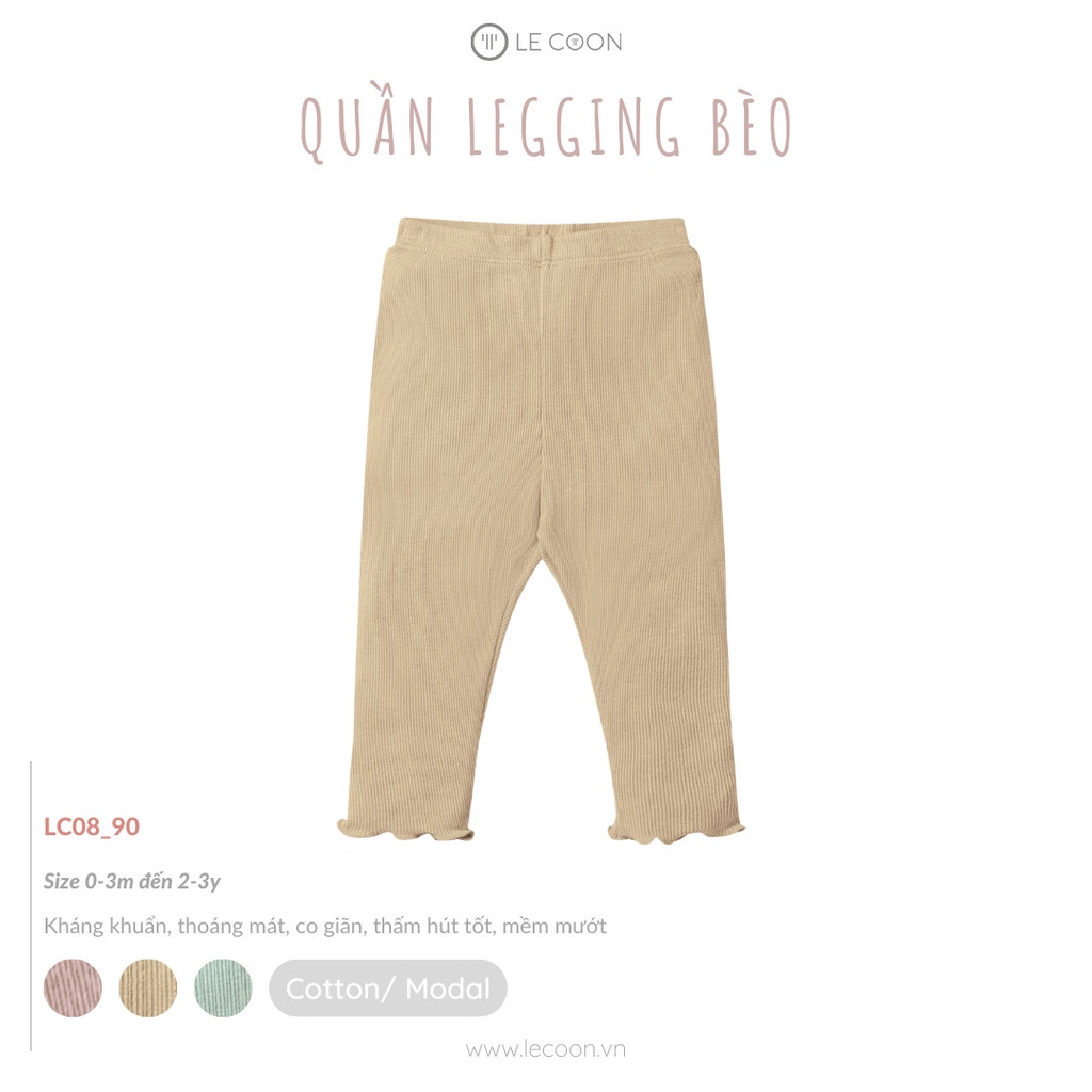 Le Coon LC0889, LC0890 Quần lẻ dài viền ống, quần legging cho bé trai bé gái