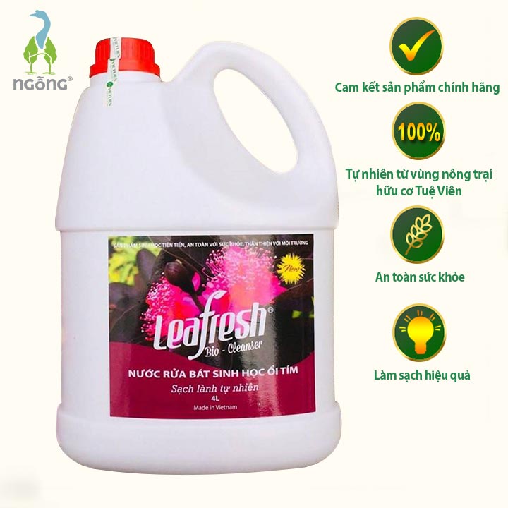 Nước Rửa Chén Sinh Học Ổi Tím Leafresh 4L Tôi Là Thảo Mộc