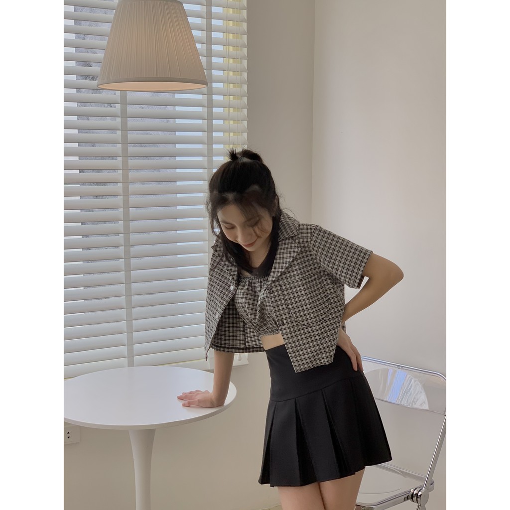 Set áo croptop kẻ và áo quây TKA279 Lollie.studio