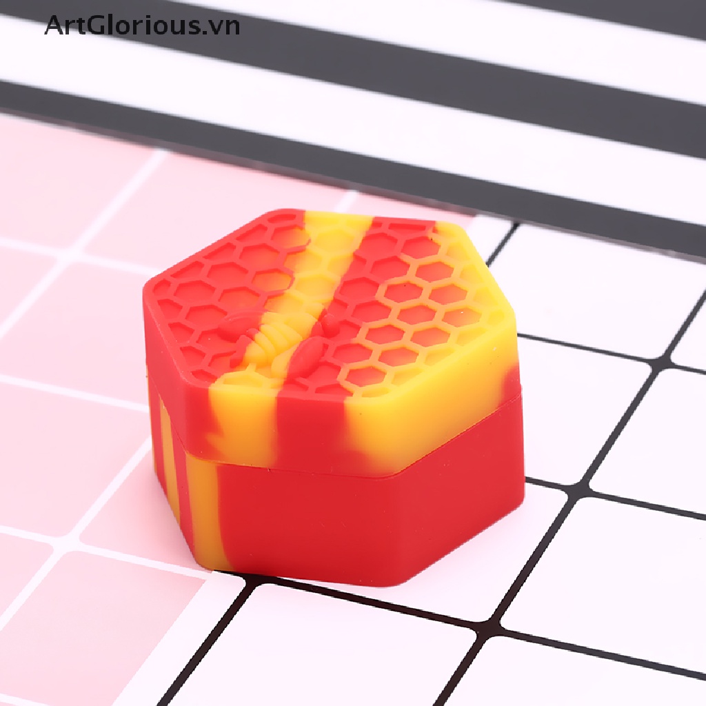 26ml hexagon honeybee wax dab silicone containers jar holder multi-colored