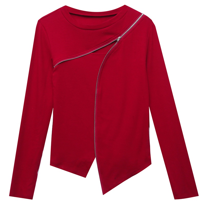 Áo thun dài tay nữ Có Khoá Kéo Kiểu Dáng