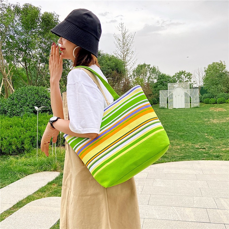 Túi Xách Vải Oxford Đơn Giản Màu Sắc Thời Trang Cho Nữ