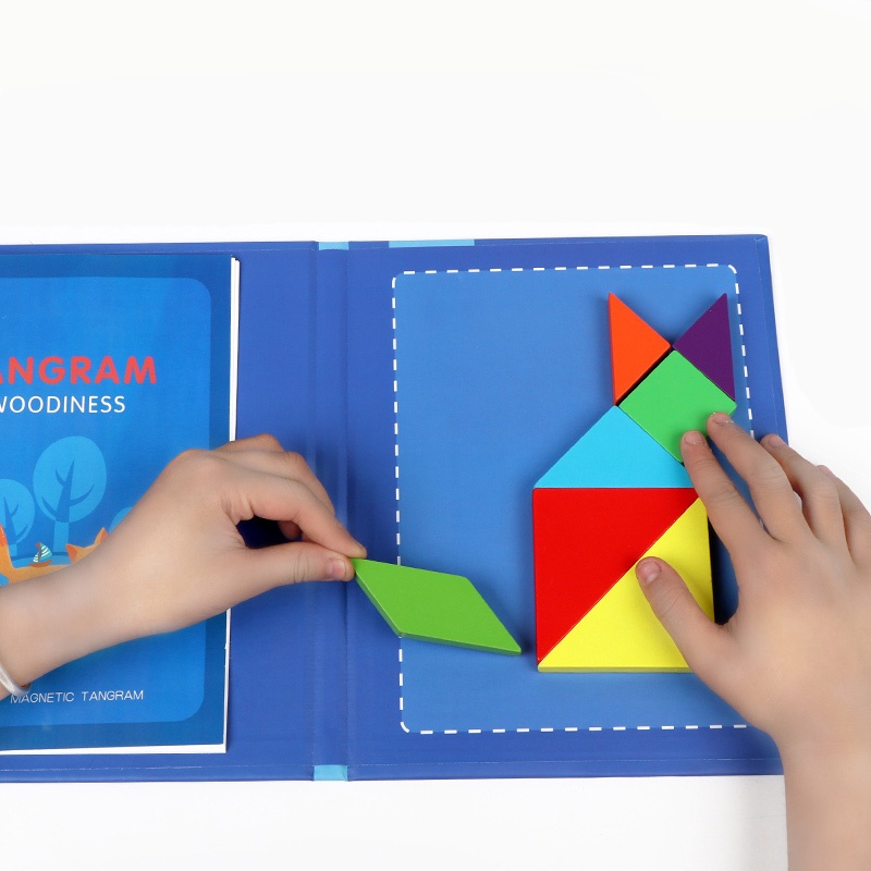 Đồ Chơi Xếp Hình Tangram Có Kèm Sách Từ Tính Rèn Luyện Tư Duy Sáng Tạo