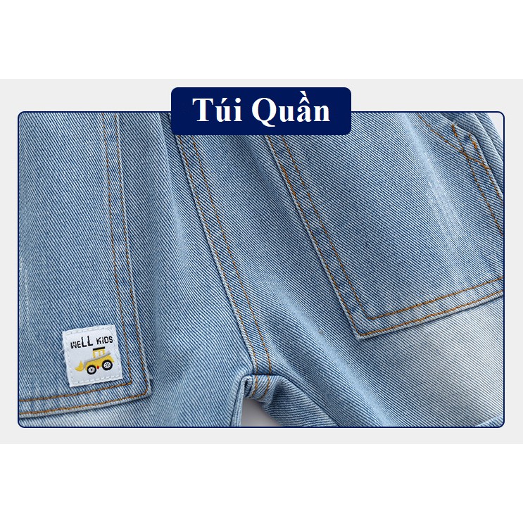 Quần short bé trai chất jean mền mịn dày dặn hãng 27kids