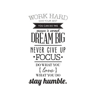 VN  Shopping WORK HARD DREAM BIG Quote Wall Sticker Office Inspemovable PVC