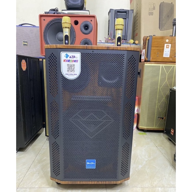 Loa kéo AZPro 2506A - Bản cải tiến có reverb - Loa kéo di động 3 đường tiếng bass 4 tấc - Tặng kèm 2 micro không dây