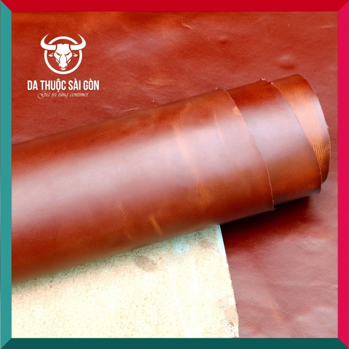 Da Bò Pullup Wax Cao Cấp Thương Hiệu Da Thuộc Sài Gòn Màu Nâu Bò - Mua Da Bò Làm Ví