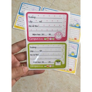 Túi 12 Nhãn vở học sinh Campus xịn
