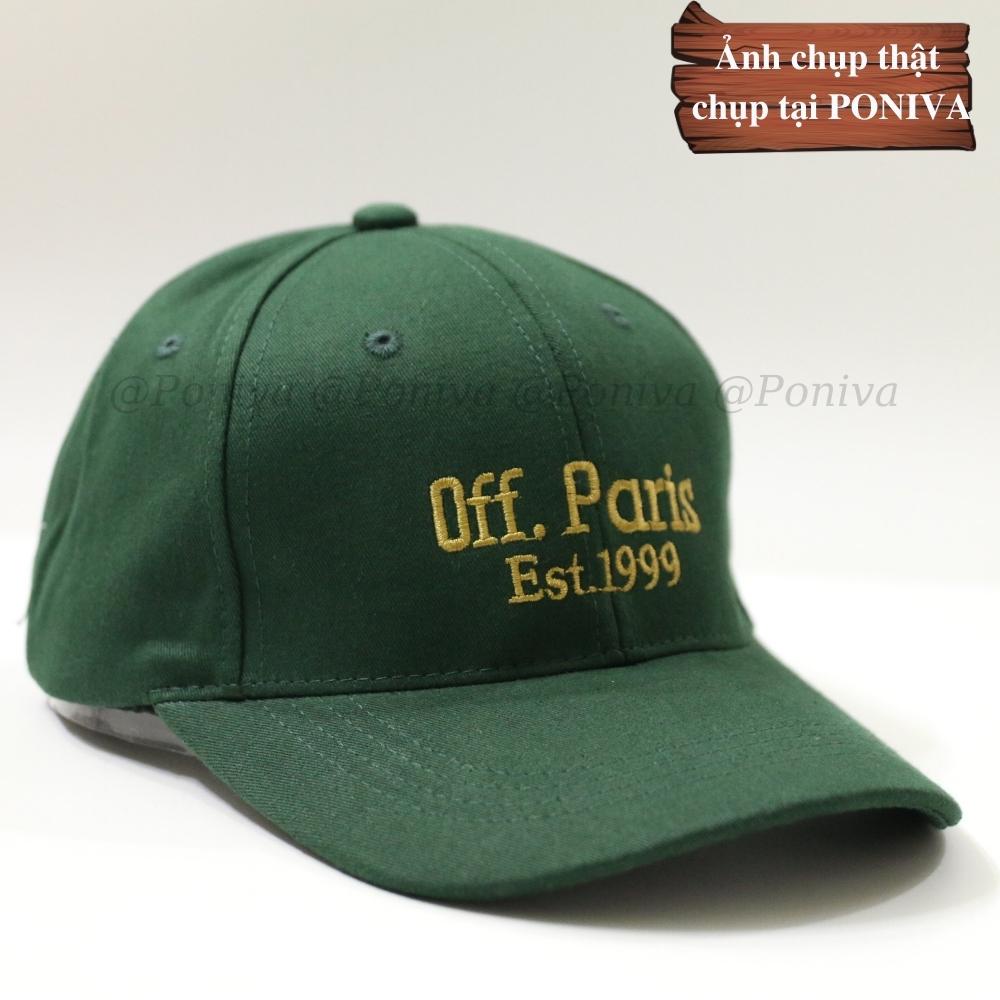 Mũ lưỡi trai ❤️ Nón kết thêu chữ Off Pari.s chất kaki cao cấp form unisex phong cách Ulzzang PONIVA siêu hot
