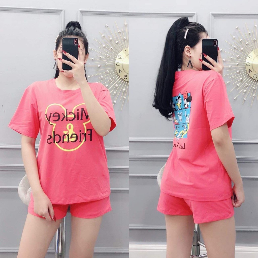 [Bán_Sỉ_Có_Giảm_Giá] Bộ đùi cộc tay nữ Micketfriend-HT