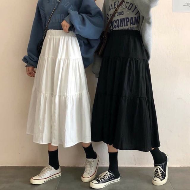 Váy voan midi bánh bèo công chúa xinh yêu