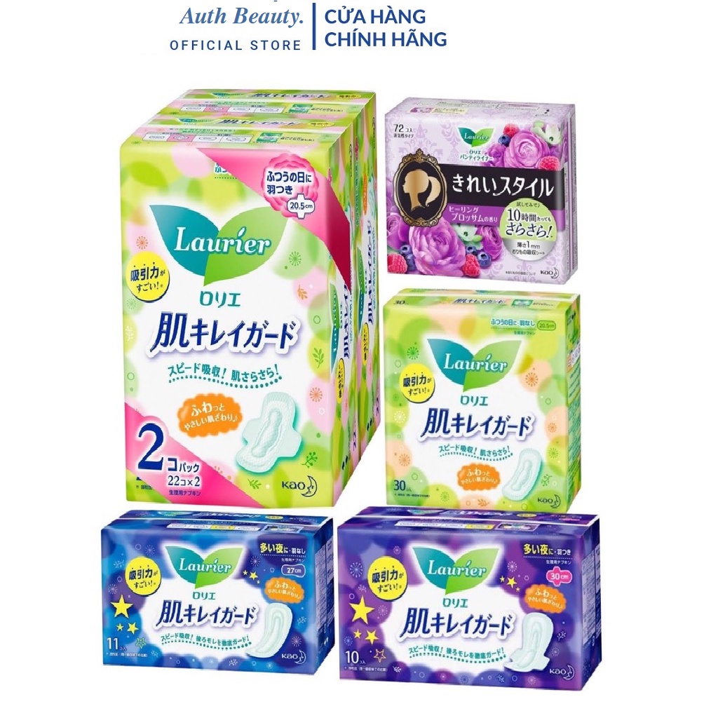 Băng Vệ Sinh Laurier Nhật Bản Đêm/Ngày/Hàng Ngày Đủ Loại