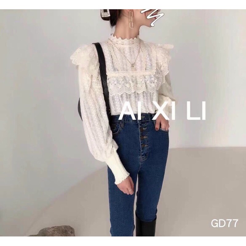 Áo ren cổ nữ