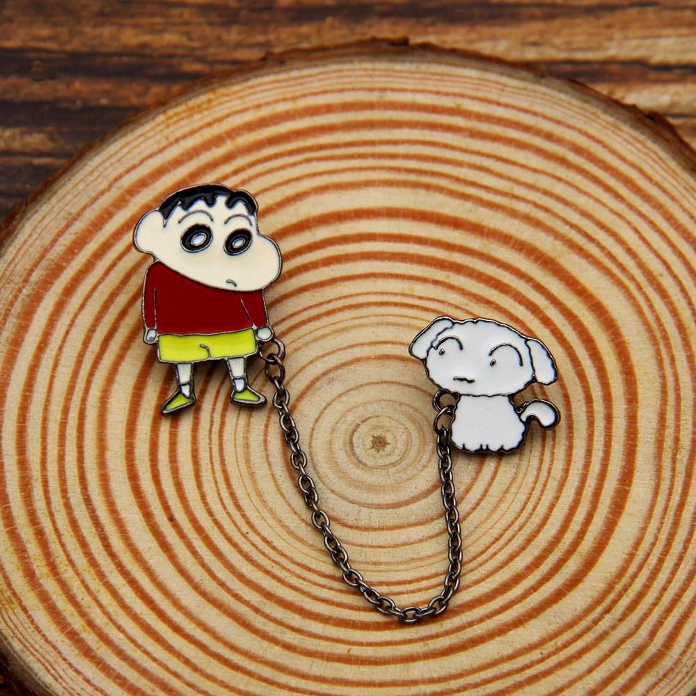 Ghim cài áo hình nhân vật hoạt hình cậu bé bút chì Shin