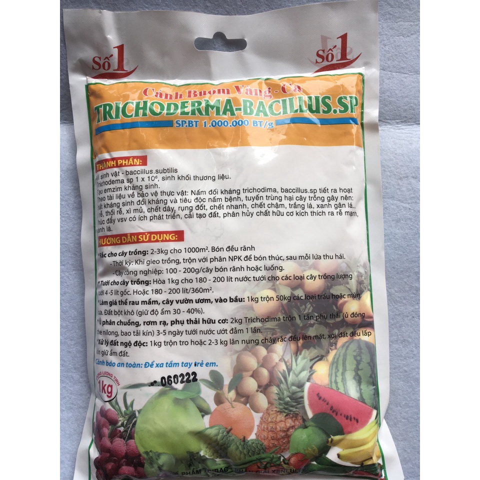 TRICHODERMA - BACILLUS.SP CÁNH BUỒM VÀNG - Ca , KHÁNG NẤM HẠI, Chống Thối Rễ, Giải Độc Đất, Ủ Rơm, Phân Chuồng, Vỏ lạc..