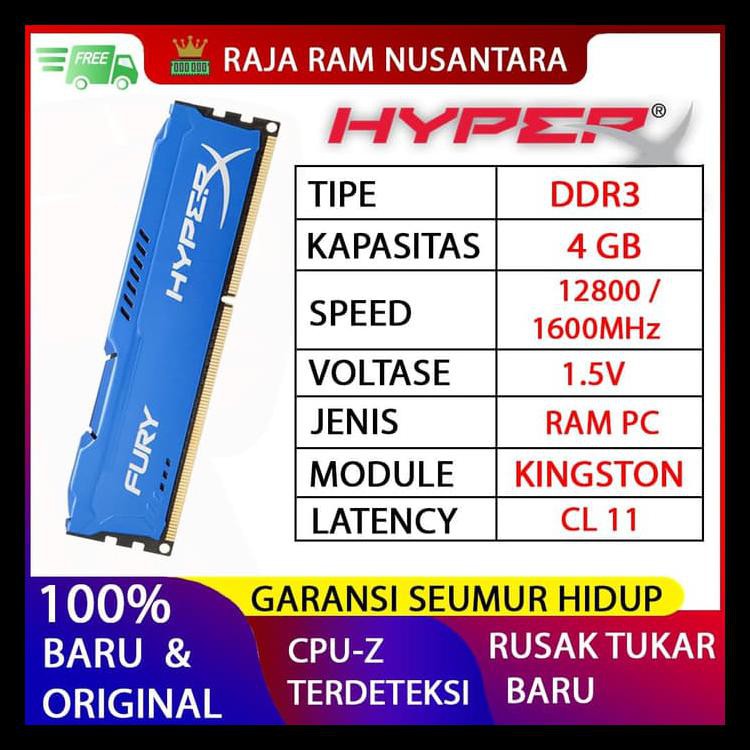 Chuột Gaming Kingston Hyperx Fury Ddr3 Ram 4gb 1600mhz 12800 Ram Pc Ddr3 4gb Code 207