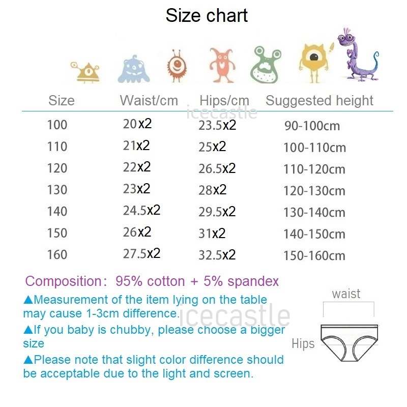 Bộ 4 cái qun62 lót 95% cotton 5% spandex kiểu công chúa người cá cao cấp cho trẻ nhỏ