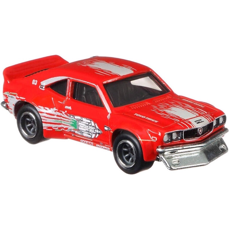 Xe mô hình Hot Wheels Premium Mazda RX-3, màu đỏ hiếm hot wheels Bánh cao su thuộc set Fast & Furious : Fast Rewind