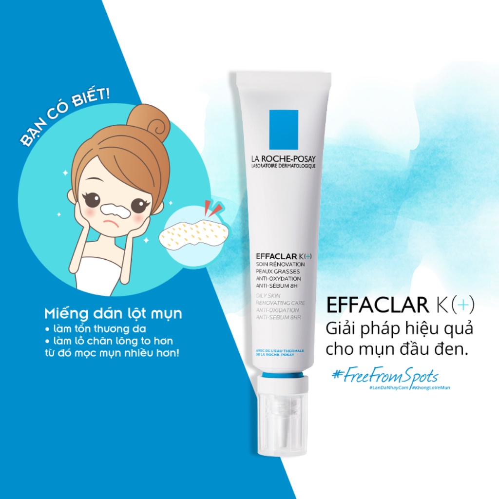 Kem Dưỡng La Roche-Posay Giảm Mụn Đầu Đen Effaclar K+ 30ml