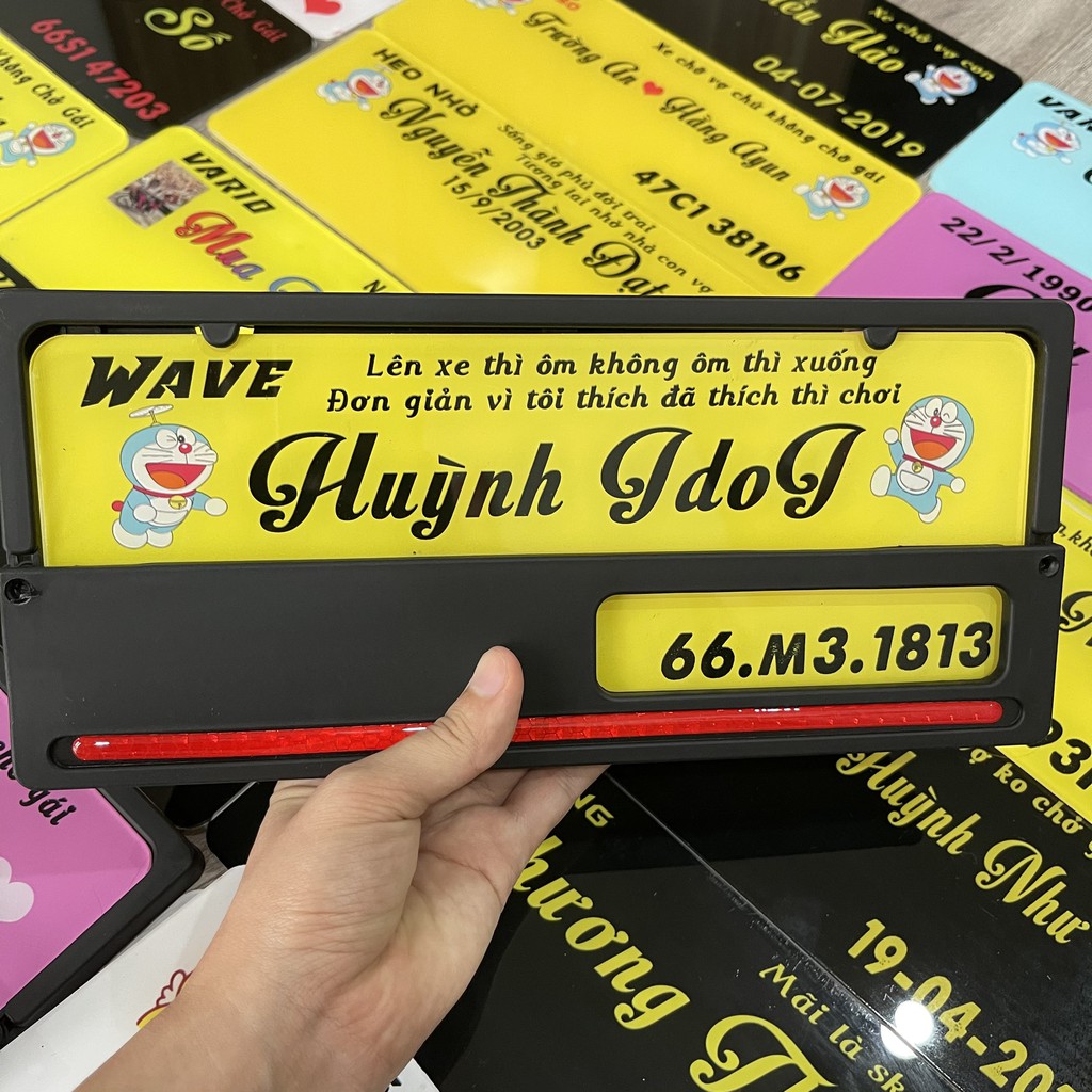 Bảng tên xe máy phong cách Indo - Thiết kế theo yêu cầu - Mica chịu lực khung Plastic cao cấp