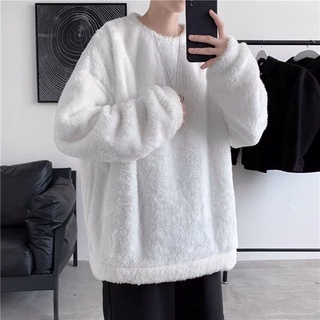 Áo sweater lông mịn trơn unisex [hàng order]